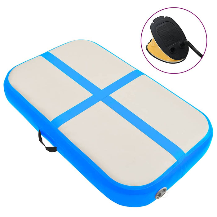 Saltea gimnastică gonflabilă cu pompă albastru 600x100x20cm PVC - WALTI WALTI