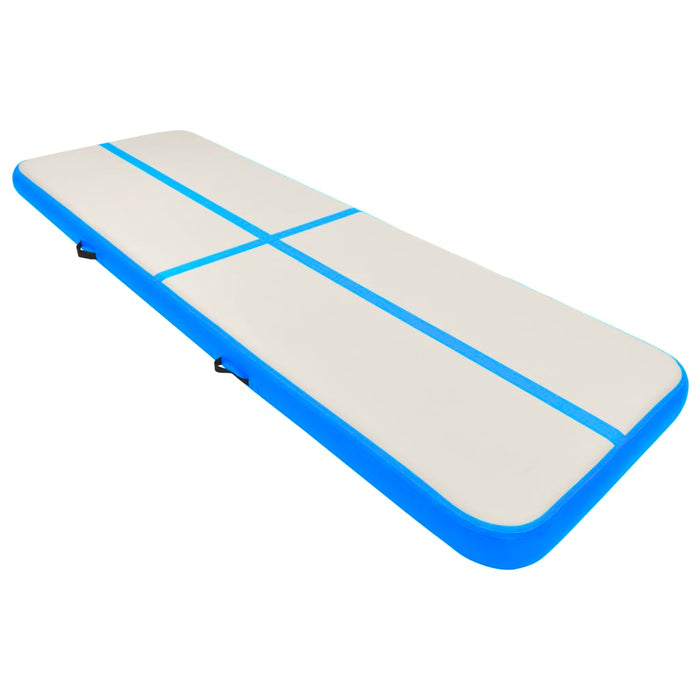 Saltea gimnastică gonflabilă cu pompă albastru 300x100x15cm PVC WALTI