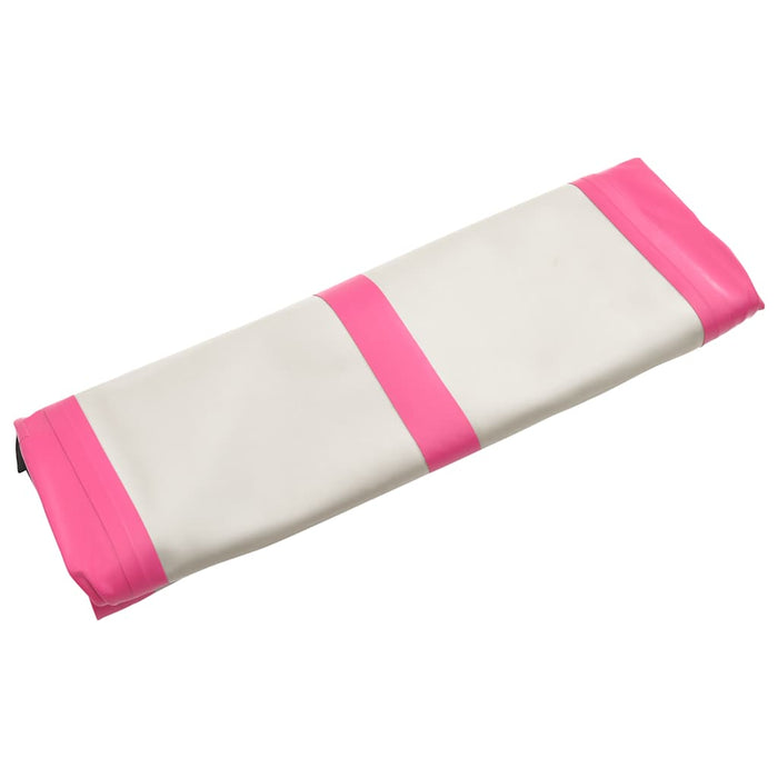Saltea gimnastică gonflabilă cu pompă roz 700x100x15 cm PVC WALTI