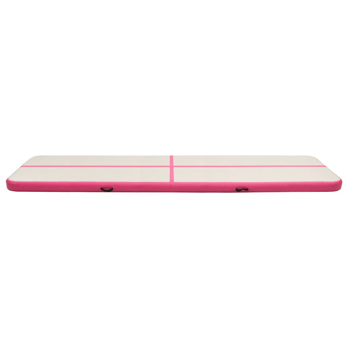 Saltea gimnastică gonflabilă cu pompă roz 700x100x15 cm PVC WALTI