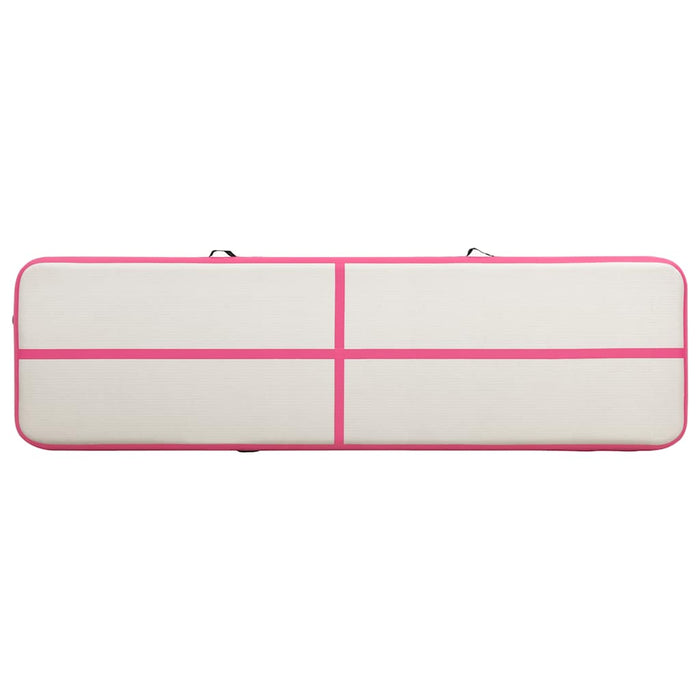 Saltea gimnastică gonflabilă cu pompă roz 700x100x15 cm PVC WALTI