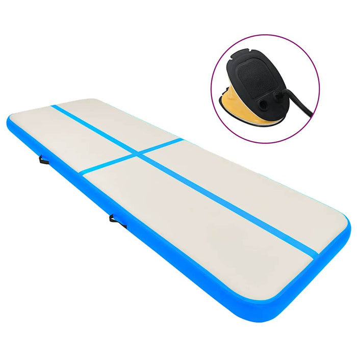 Saltea gimnastică gonflabilă cu pompă albastru 700x100x15cm PVC - WALTI WALTI