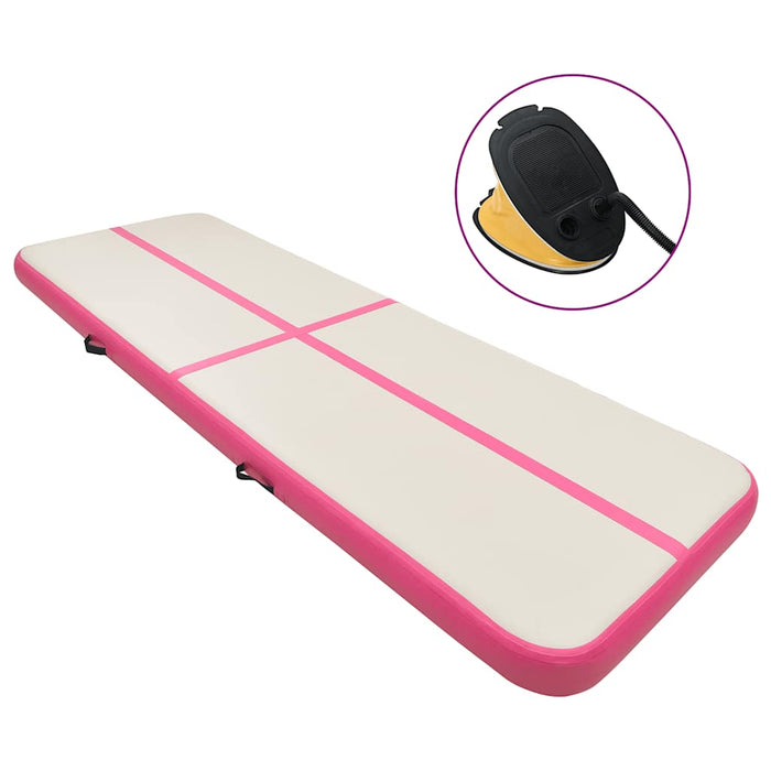 Saltea gimnastică gonflabilă cu pompă roz 800x100x15 cm PVC - WALTI WALTI