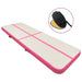 Saltea gimnastică gonflabilă cu pompă roz 800x100x15 cm PVC - WALTI WALTI