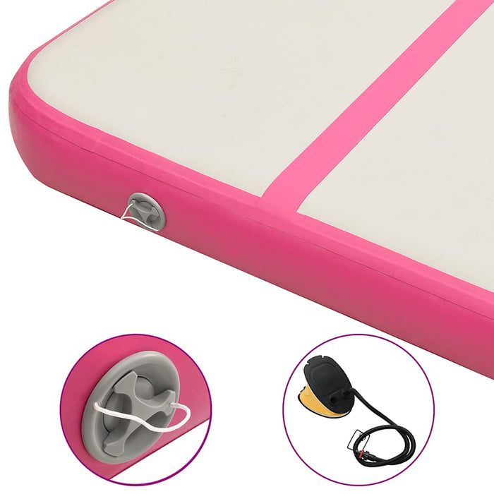 Saltea gimnastică gonflabilă cu pompă roz 800x100x15 cm PVC - WALTI WALTI