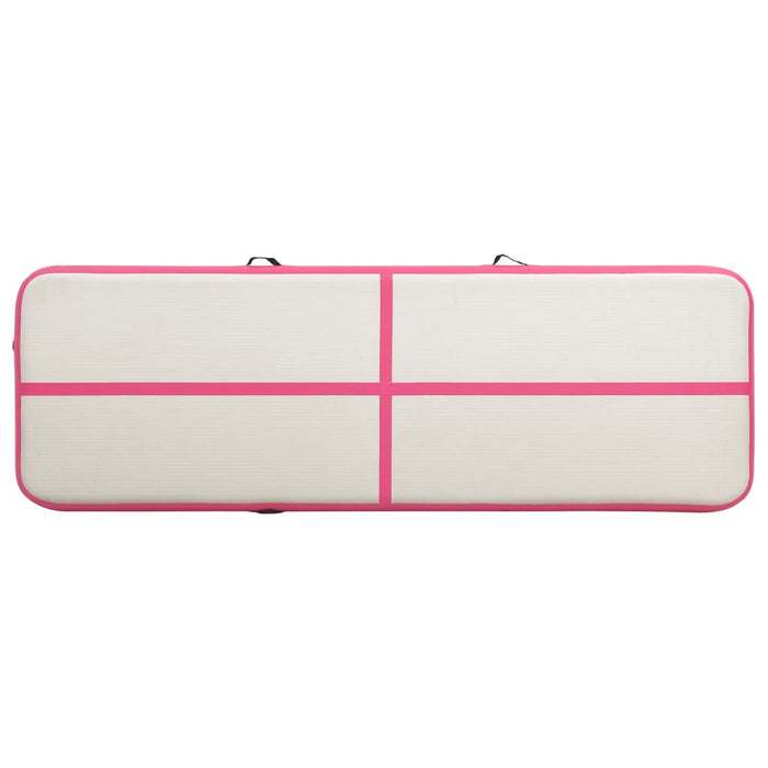 Saltea gimnastică gonflabilă cu pompă roz 400x100x20 cm PVC - WALTI WALTI