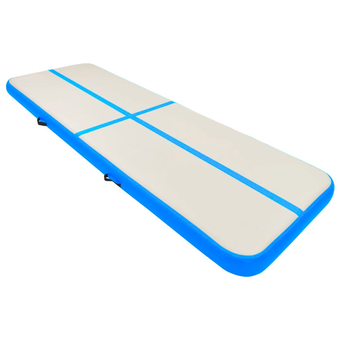 Saltea gimnastică gonflabilă cu pompă albastru 400x100x20cm PVC WALTI