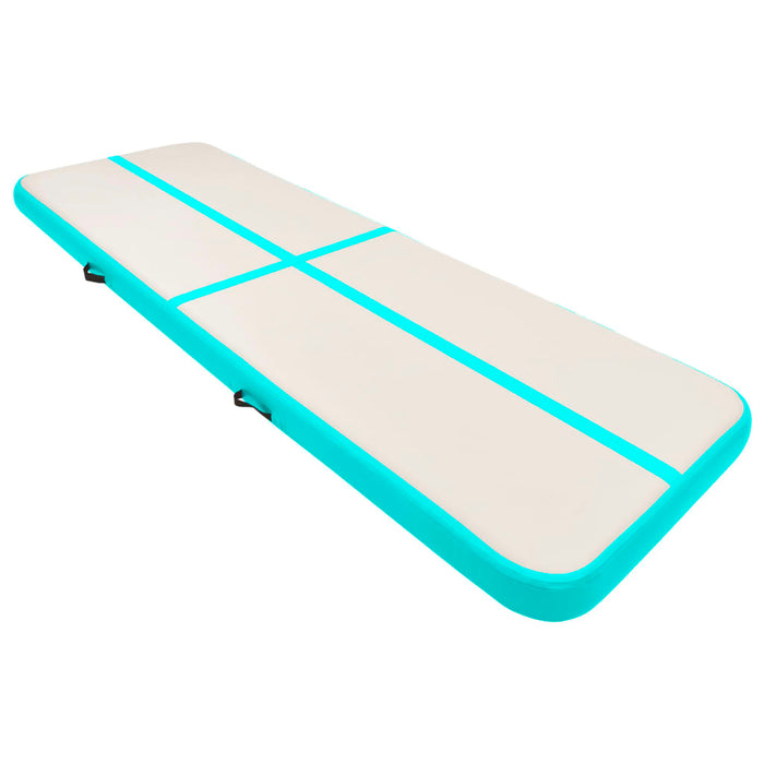 Saltea gimnastică gonflabilă cu pompă verde 400x100x20 cm PVC WALTI