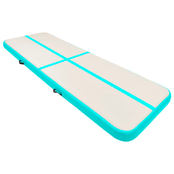 Saltea gimnastică gonflabilă cu pompă verde 500x100x20 cm PVC WALTI