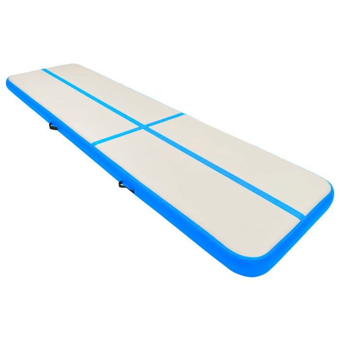 Saltea gimnastică gonflabilă cu pompă albastru 600x100x20cm PVC WALTI