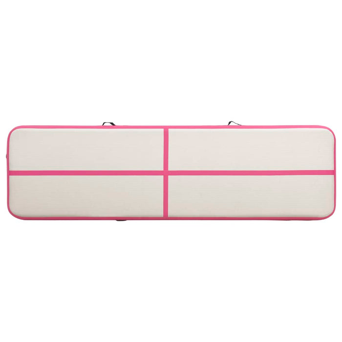 Saltea gimnastică gonflabilă cu pompă roz 700x100x20 cm PVC WALTI