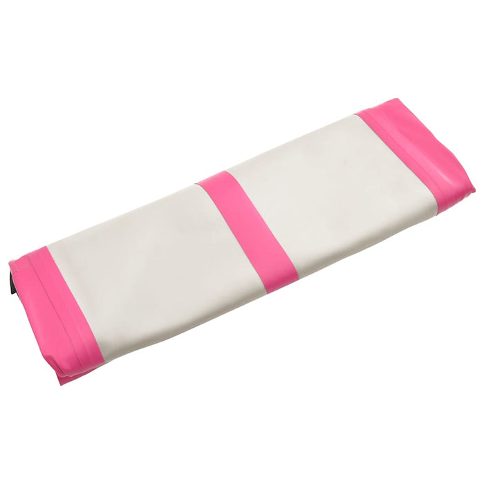 Saltea gimnastică gonflabilă cu pompă roz 800x100x20 cm PVC WALTI