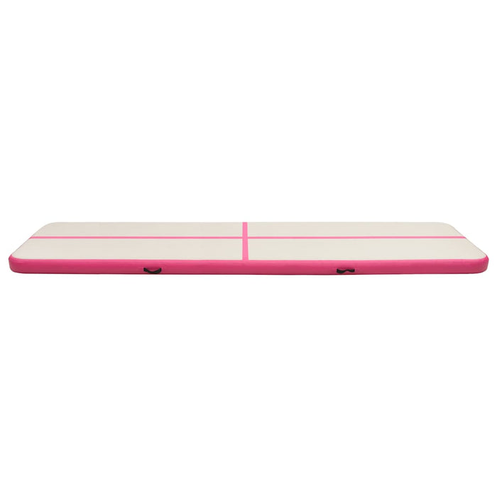 Saltea gimnastică gonflabilă cu pompă roz 800x100x20 cm PVC WALTI