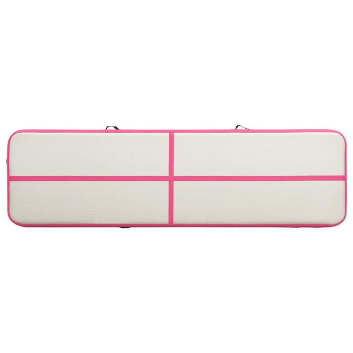 Saltea gimnastică gonflabilă cu pompă roz 800x100x20 cm PVC WALTI
