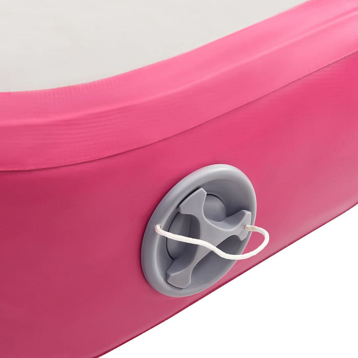 Saltea gimnastică gonflabilă cu pompă roz 800x100x20 cm PVC WALTI