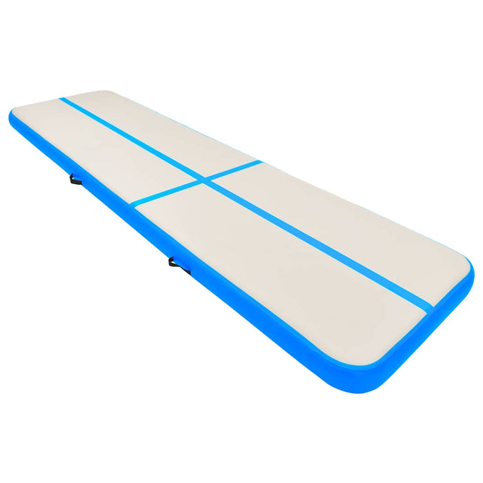 Saltea gimnastică gonflabilă cu pompă albastru 800x100x20cm PVC - WALTI WALTI