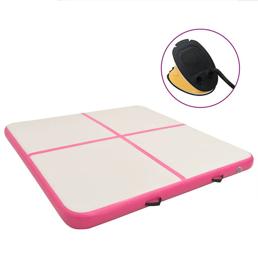 Saltea gimnastică gonflabilă cu pompă roz 200x200x10 cm PVC - WALTI WALTI