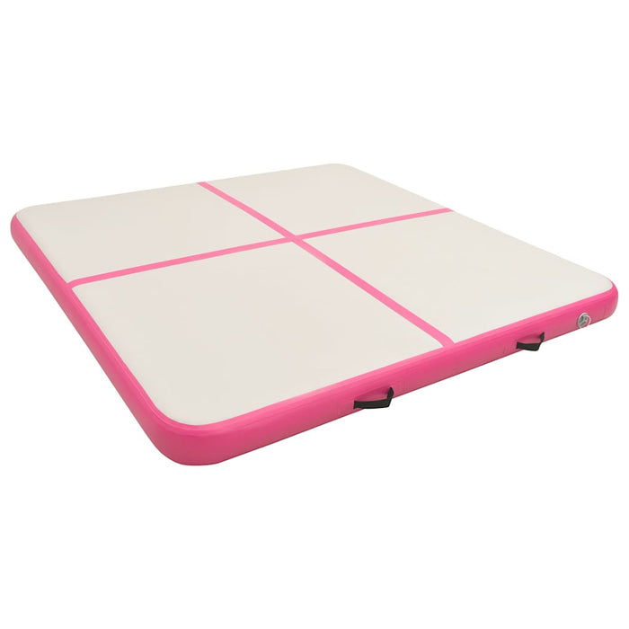 Saltea gimnastică gonflabilă cu pompă roz 200x200x10 cm PVC - WALTI WALTI