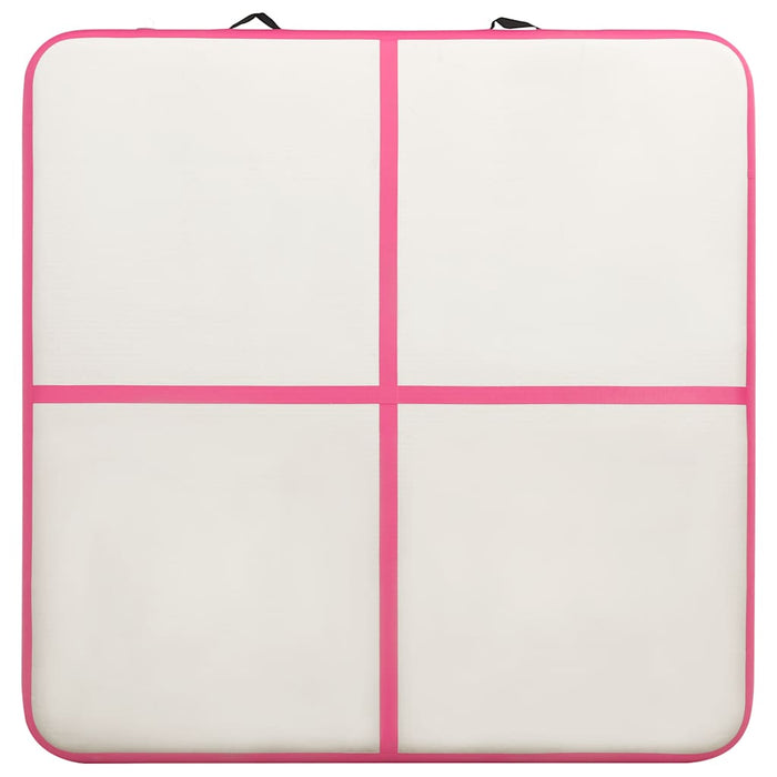 Saltea gimnastică gonflabilă cu pompă roz 200x200x10 cm PVC - WALTI WALTI