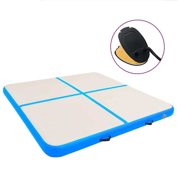 Saltea gimnastică gonflabilă cu pompă albastru 200x200x10cm PVC - WALTI WALTI