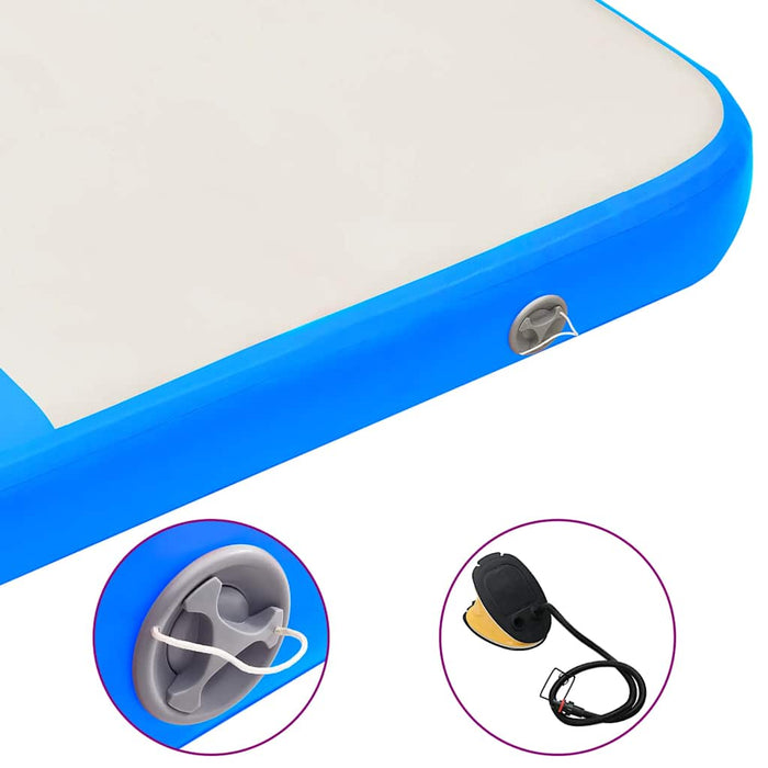 Saltea gimnastică gonflabilă cu pompă albastru 200x200x10cm PVC - WALTI WALTI