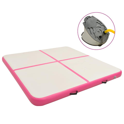 Saltea gimnastică gonflabilă cu pompă roz 200x200x15 cm PVC - WALTI WALTI