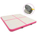 Saltea gimnastică gonflabilă cu pompă roz 200x200x15 cm PVC - WALTI WALTI