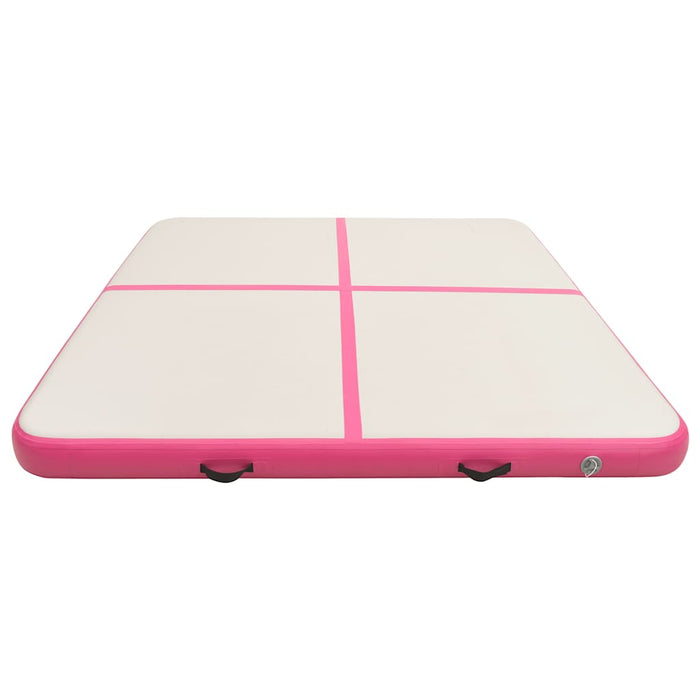 Saltea gimnastică gonflabilă cu pompă roz 200x200x15 cm PVC - WALTI WALTI