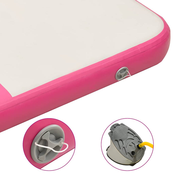 Saltea gimnastică gonflabilă cu pompă roz 200x200x15 cm PVC - WALTI WALTI