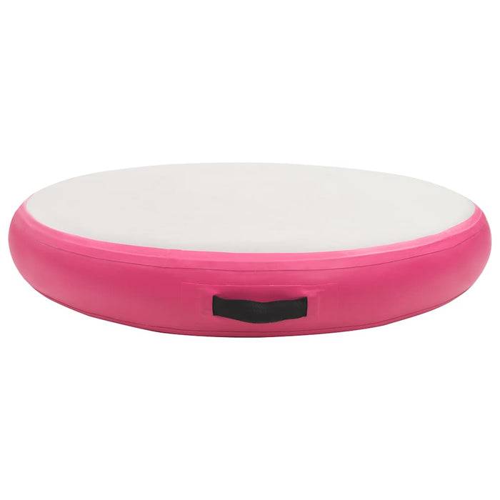 Saltea gimnastică gonflabilă cu pompă, roz, 100x100x20 cm, PVC - WALTI WALTI