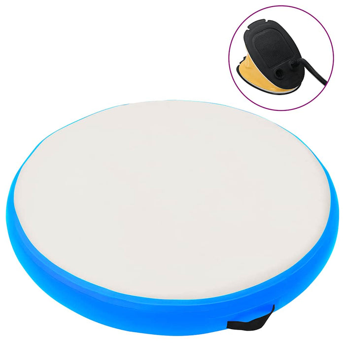 Saltea gimnastică gonflabilă cu pompă albastru 100x100x20cm PVC - WALTI WALTI