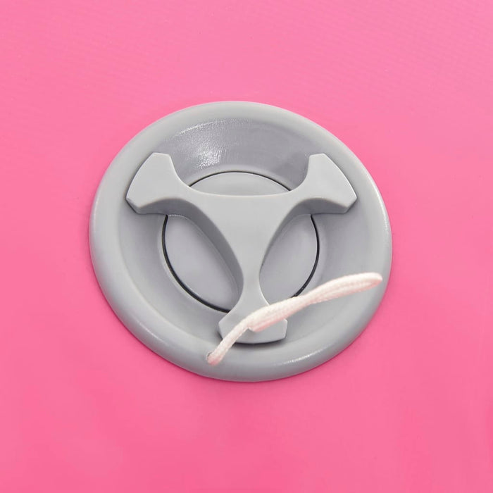 Rulou de gimnastică gonflabil cu pompă, roz, 100 x 60 cm, PVC - WALTI WALTI