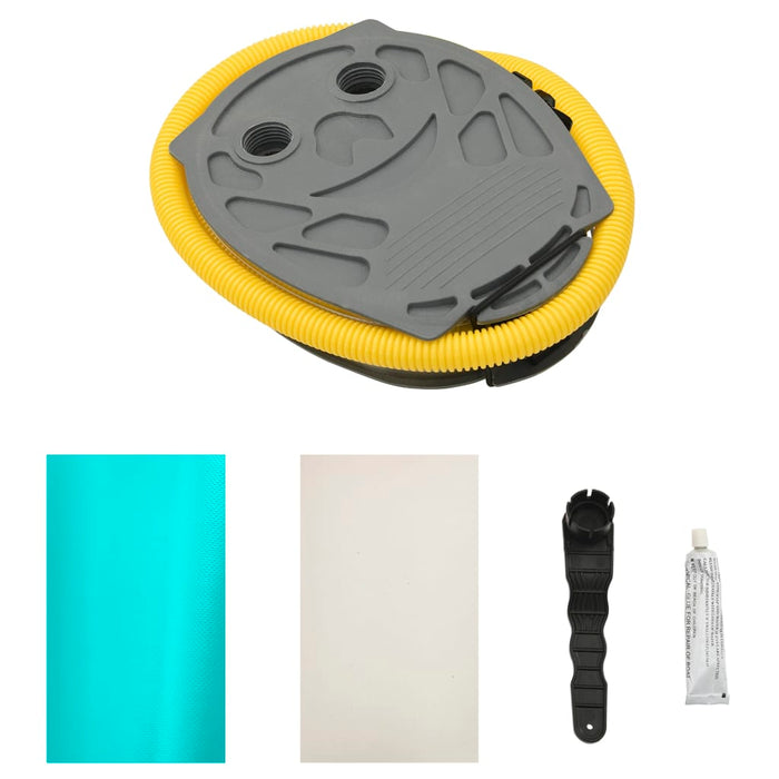 Rulou de gimnastică gonflabil cu pompă, verde, 100 x 60 cm, PVC - WALTI WALTI