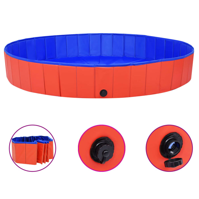 Piscină pentru câini pliabilă, roșu, 200 x 30 cm, PVC - WALTI WALTI