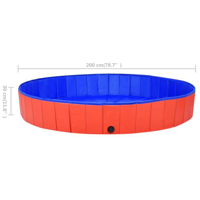 Piscină pentru câini pliabilă, roșu, 200 x 30 cm, PVC - WALTI WALTI
