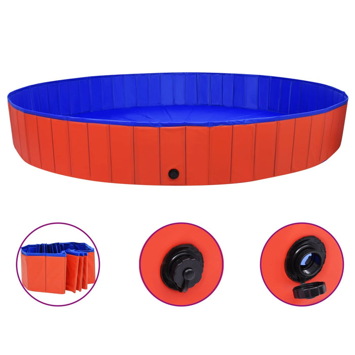 Piscină pentru câini pliabilă, roșu, 300 x 40 cm, PVC - WALTI WALTI