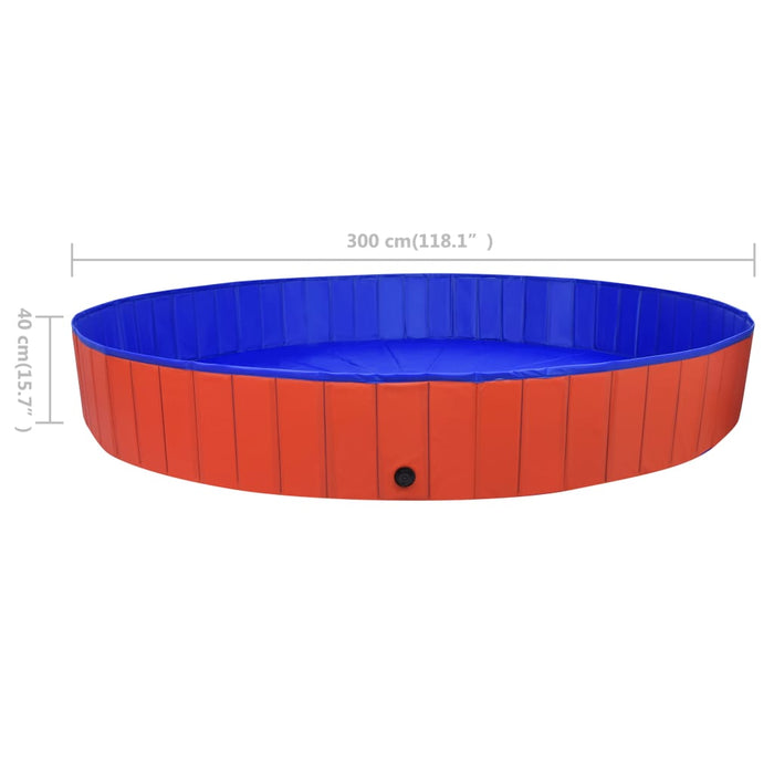 Piscină pentru câini pliabilă, roșu, 300 x 40 cm, PVC - WALTI WALTI