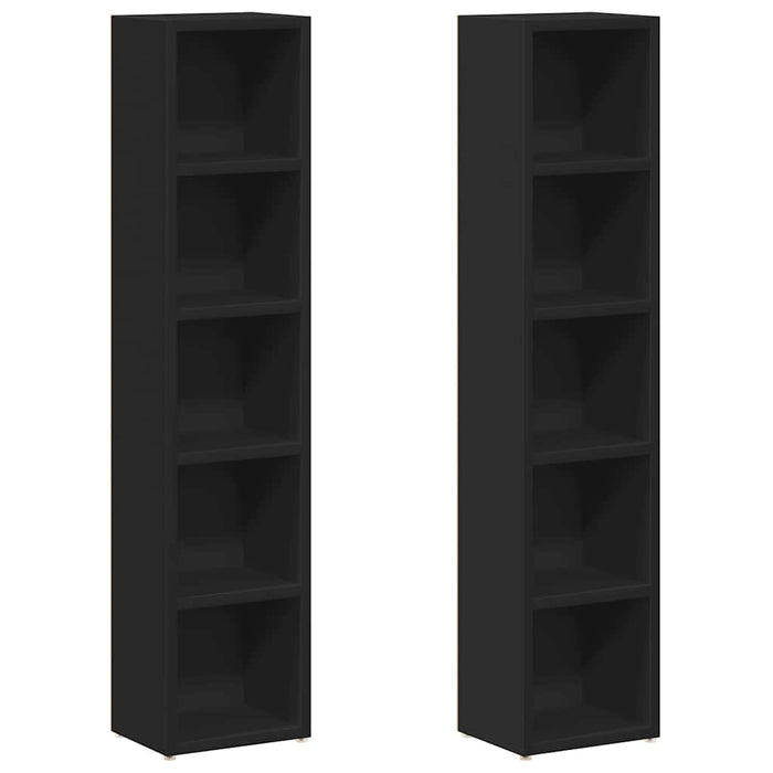 Dulapuri CD-uri, 2 buc., negru, 21 x 16 x 93,5 cm, PAL - WALTI WALTI