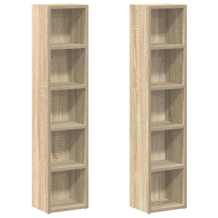 Dulapuri CD-uri, 2 buc., stejar Sonoma, 21x16x93,5 cm, PAL - WALTI WALTI