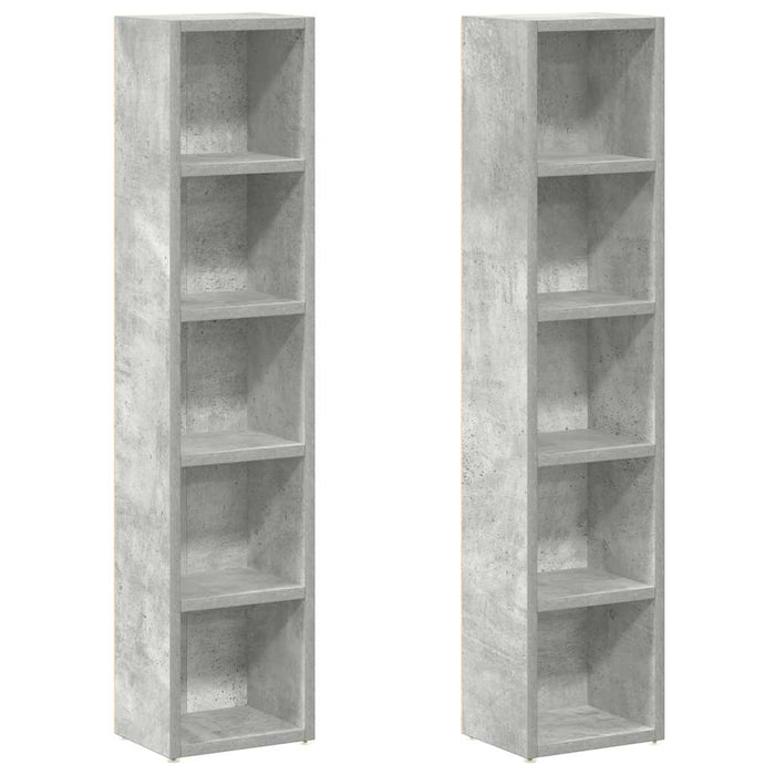 Dulapuri CD-uri, 2 buc., gri beton, 21 x 16 x 93,5 cm, PAL - WALTI WALTI