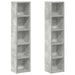 Dulapuri CD-uri, 2 buc., gri beton, 21 x 16 x 93,5 cm, PAL - WALTI WALTI