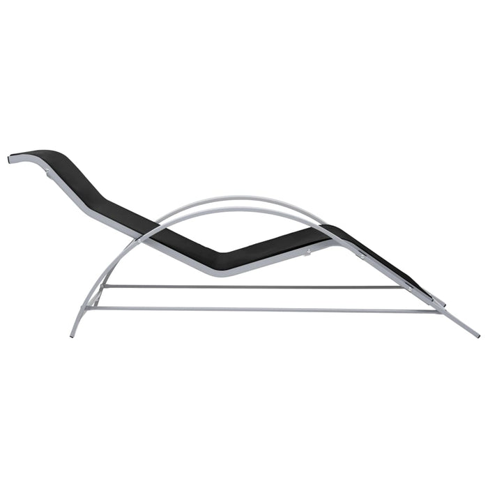Șezlong, negru, textilenă și aluminiu WALTI