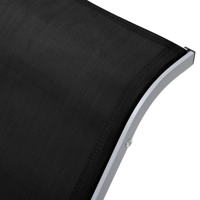 Șezlong, negru, textilenă și aluminiu WALTI