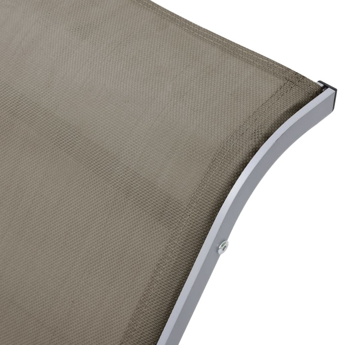 Șezlong, gri taupe, textilenă și aluminiu - WALTI WALTI