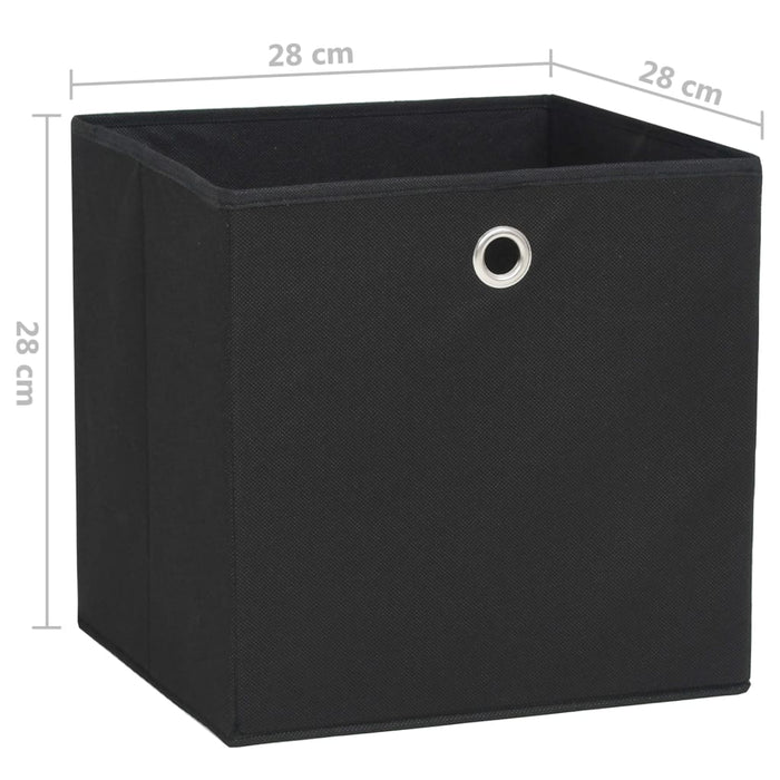 Cutii depozitare, 10 buc., negru, 28x28x28 cm, material nețesut - WALTI WALTI