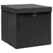 Cutii depozitare cu capac, 4 buc., negru, 28x28x28 cm - WALTI WALTI