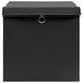 Cutii depozitare cu capac, 4 buc., negru, 28x28x28 cm - WALTI WALTI