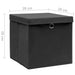 Cutii depozitare cu capac, 4 buc., negru, 28x28x28 cm - WALTI WALTI