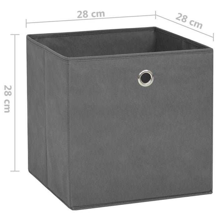 Cutii de depozitare, 4 buc., gri, 28x28x28 cm, material nețesut - WALTI WALTI