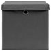 Cutii depozitare cu capac, 4 buc., gri, 28x28x28 cm - WALTI WALTI